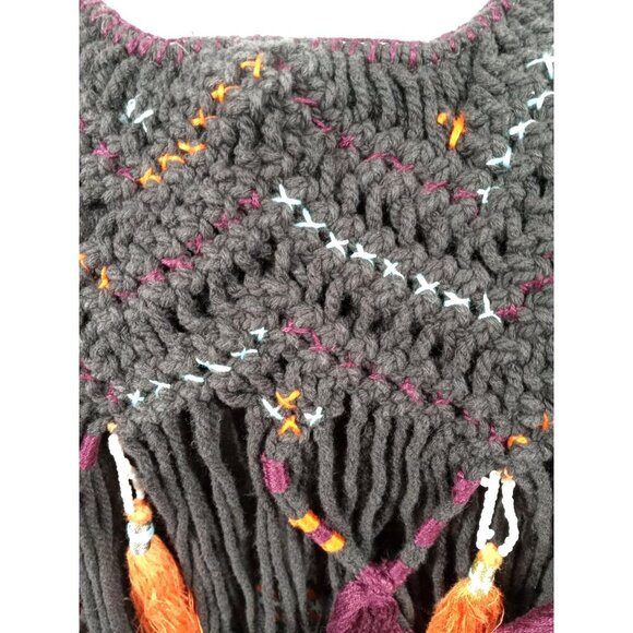 Anthropologie Akemi & Kim Brown Bohemian Raspberry/Orange/Sky Blue Pattern Tank - Picture 8 of 10